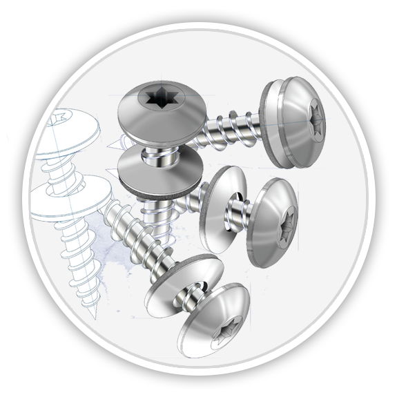 Illustration of Wick screw fasteners